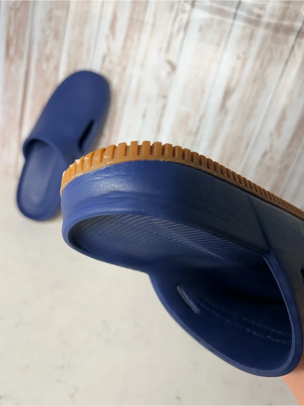 Nike Calm Mule Clog Shoes Men’s Size 11 Navy Blue Gum Sole Slip On